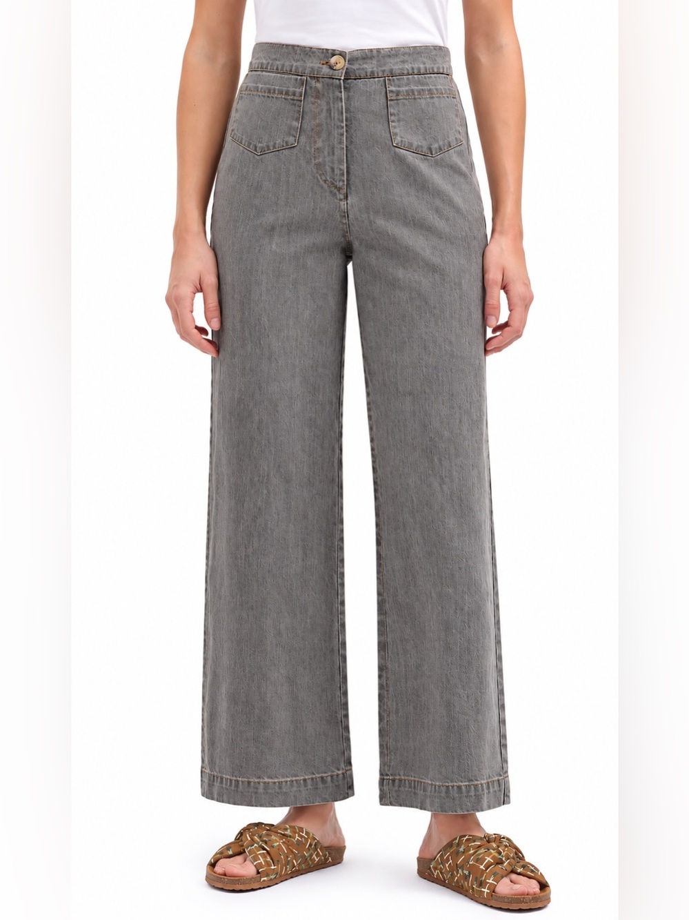 Nice Things grey wide leg jeans, size 12